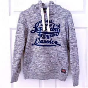 SUPERDRY grey blue hoodie sweatshirt